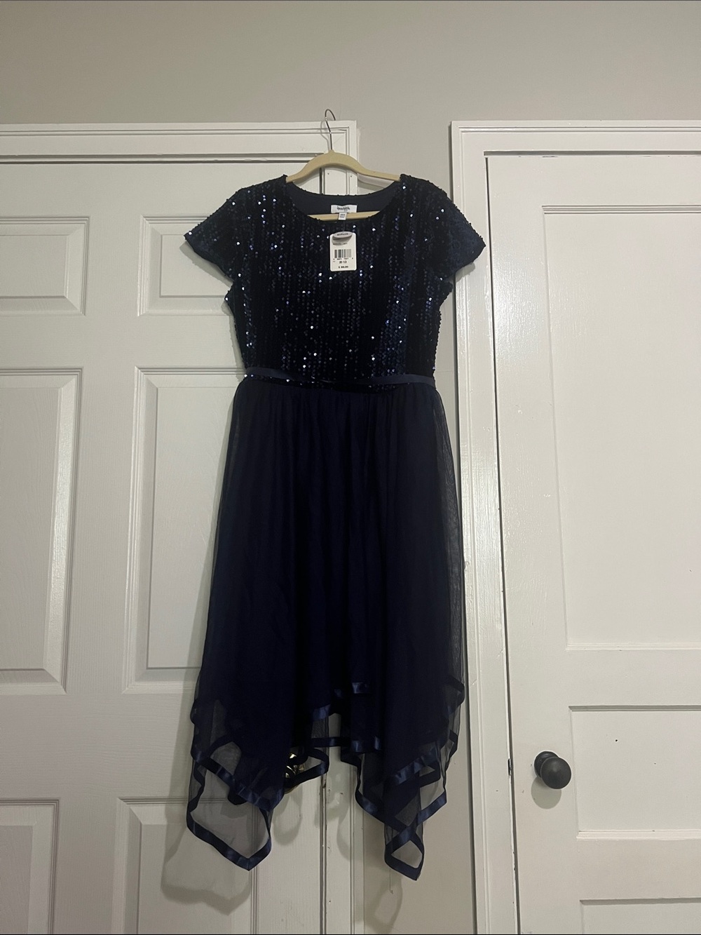 NWT Speechless Navy Sequin Bodice Tulle Dress size 20.5 Big girls